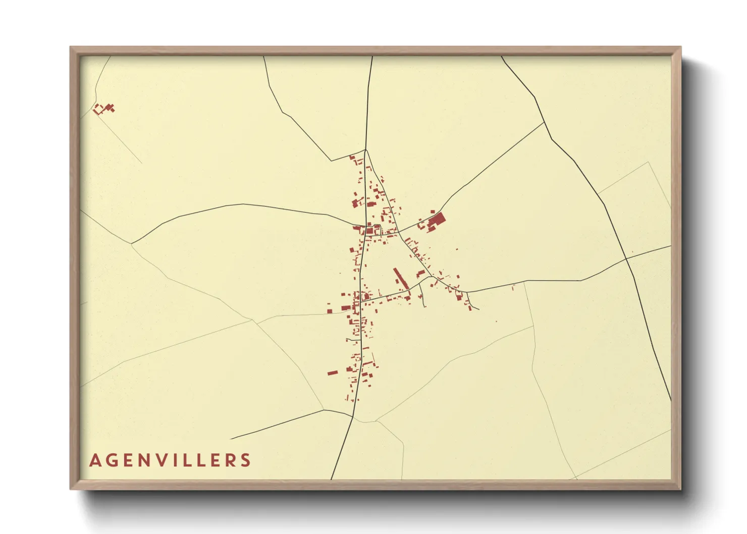 Une affiche de carte sur Agenvillers
