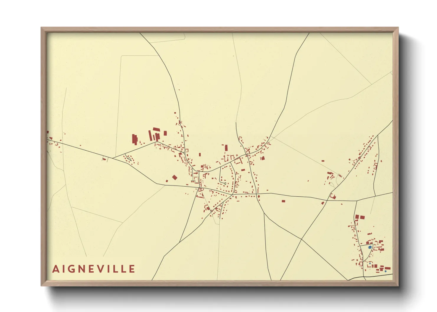 Une affiche de carte sur Aigneville