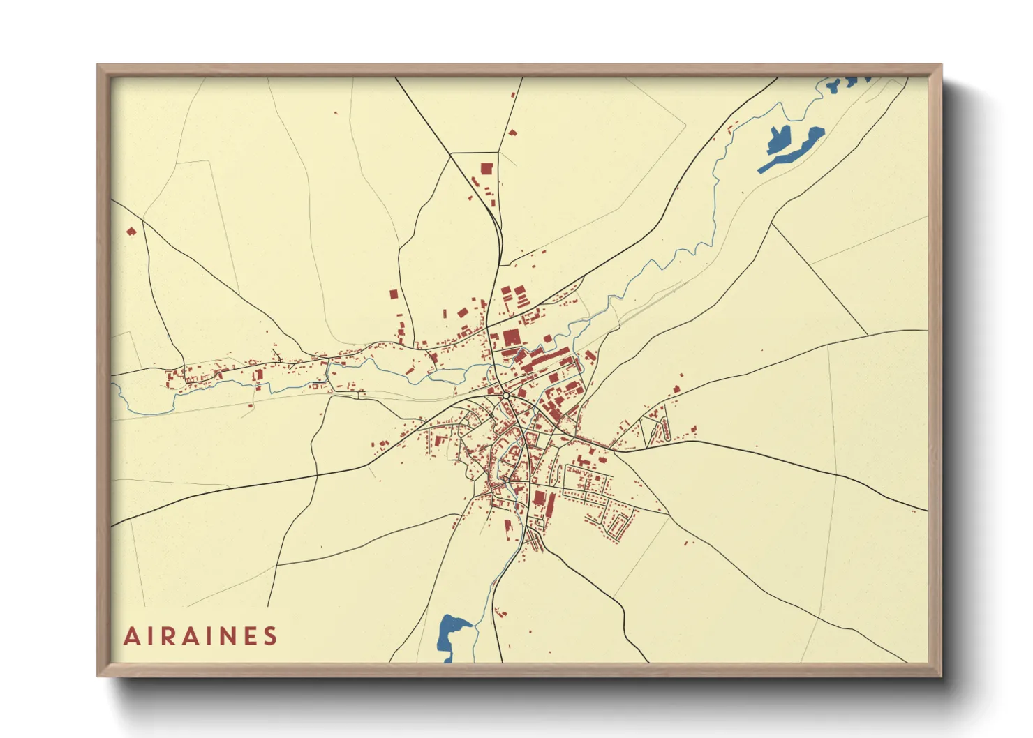 Une affiche de carte sur Airaines