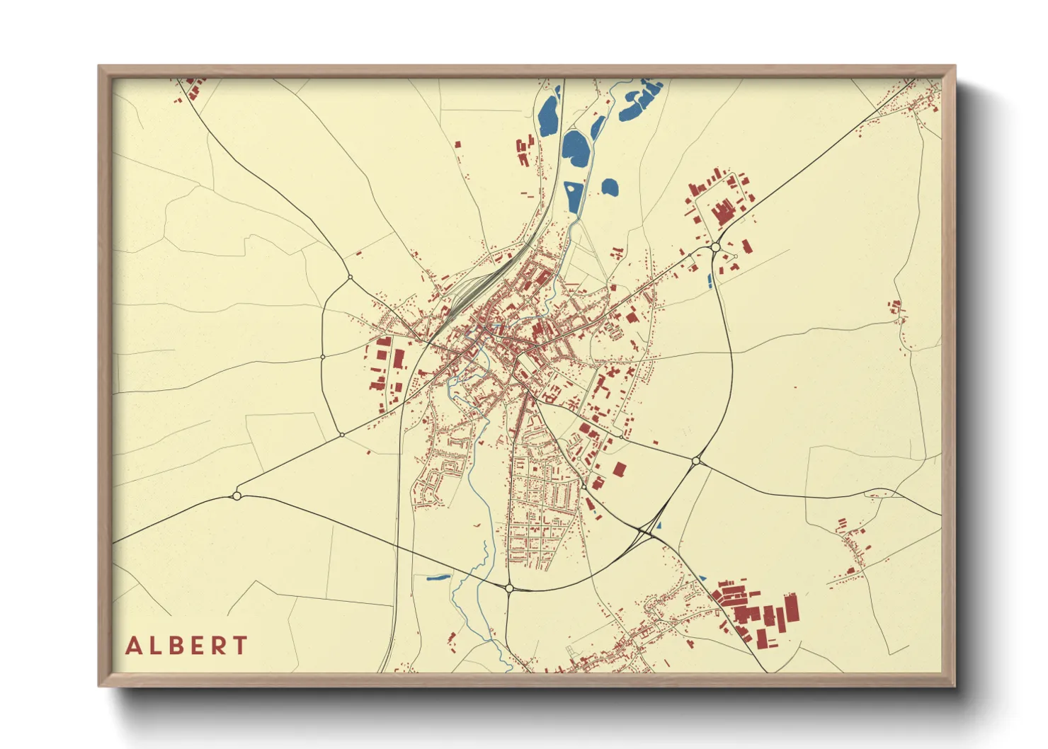 Une affiche de carte sur Albert
