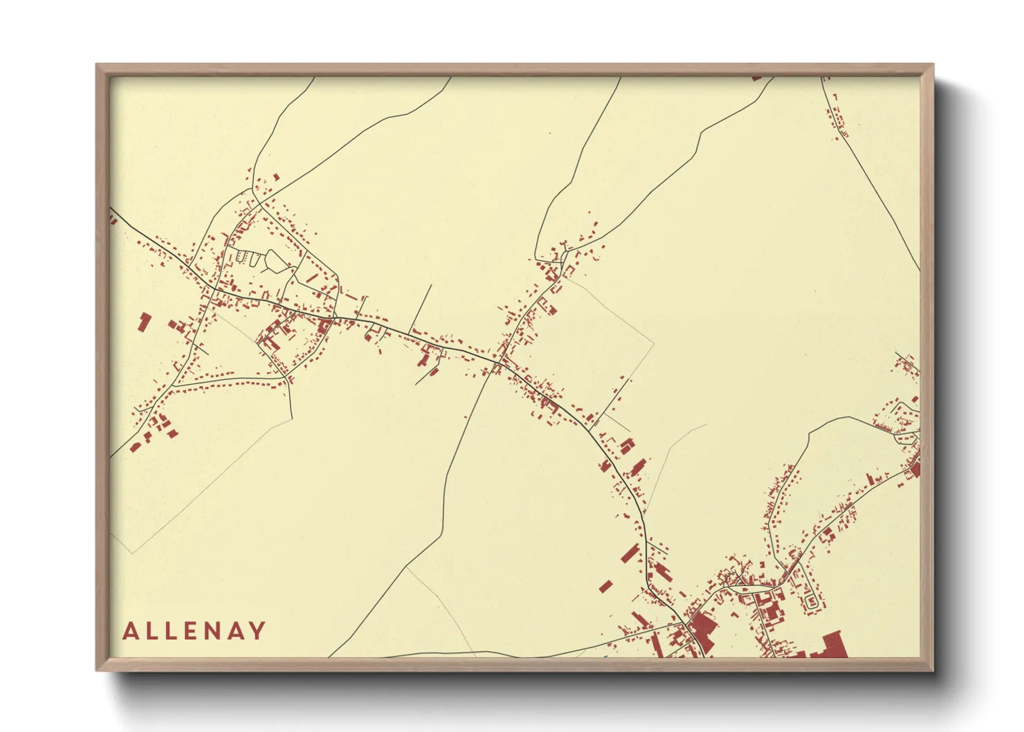 Une affiche de carte sur Allenay