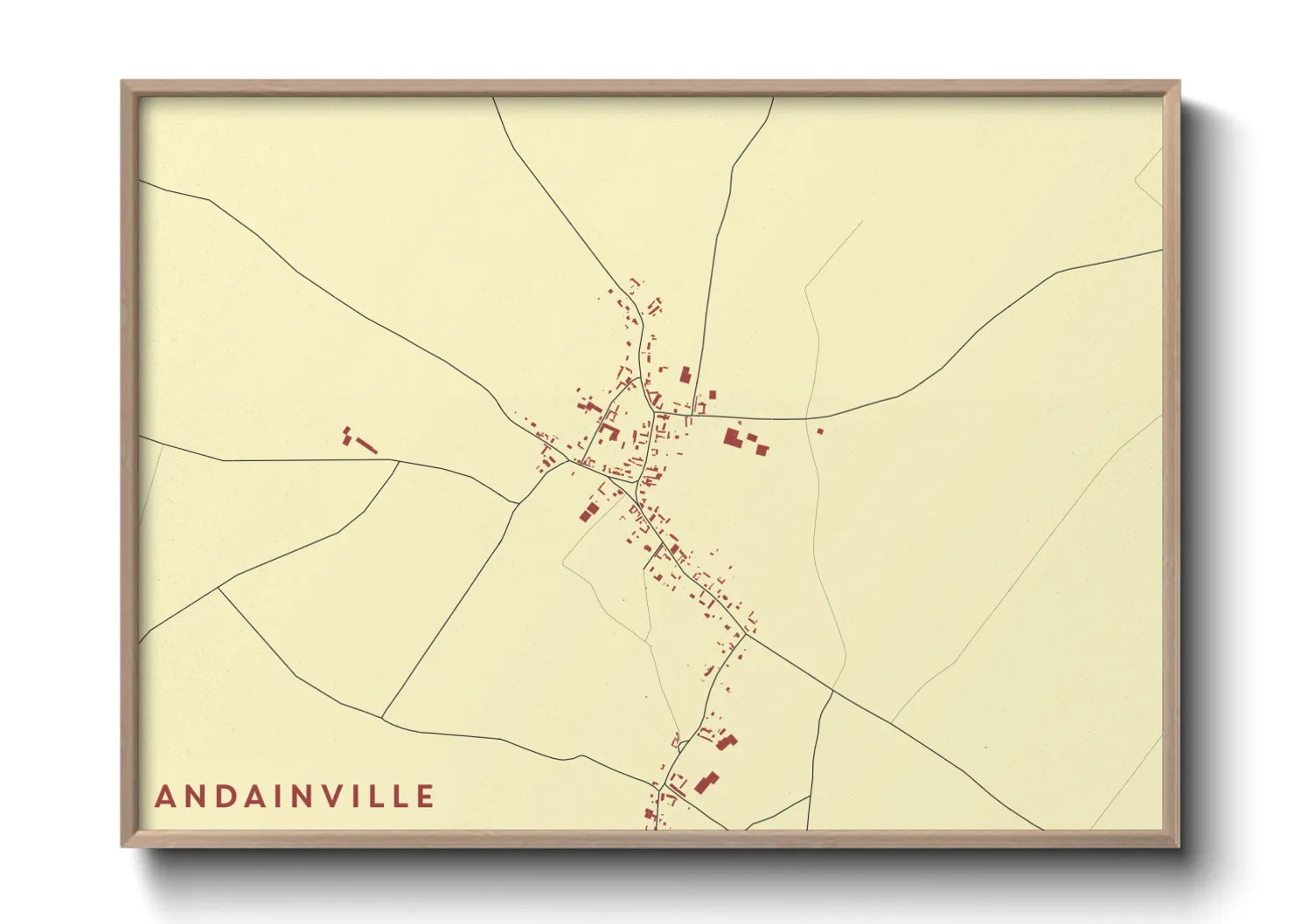 Une affiche de carte sur Andainville