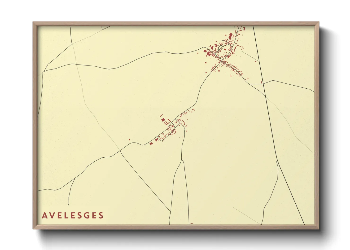 Une affiche de carte sur Avelesges