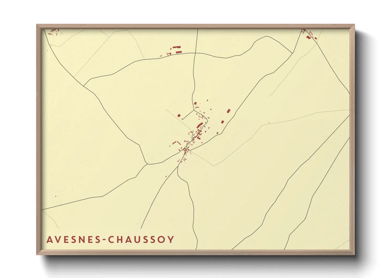 Une affiche de carte sur Avesnes-Chaussoy