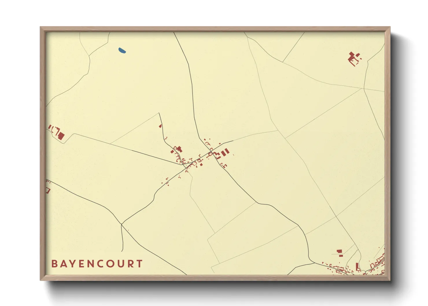 Une affiche de carte sur Bayencourt