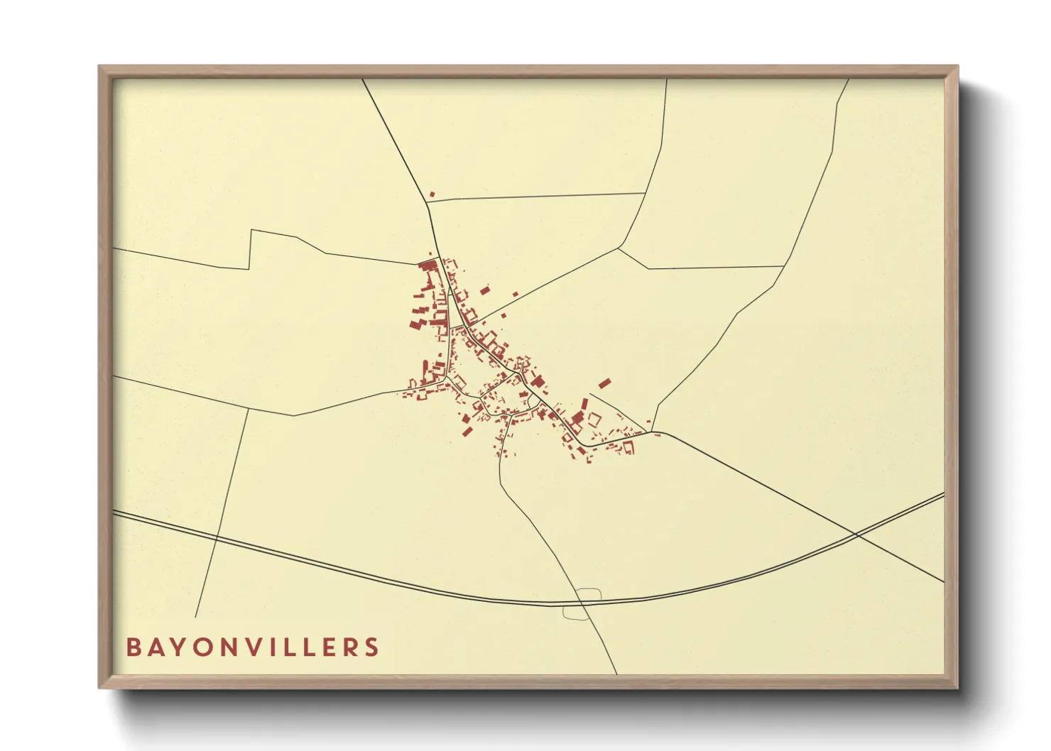 Une affiche de carte sur Bayonvillers