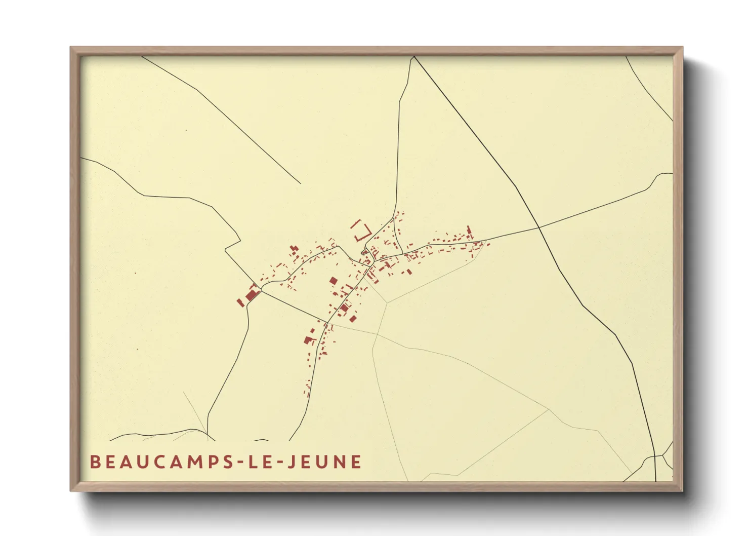Une affiche de carte sur Beaucamps-le-Jeune