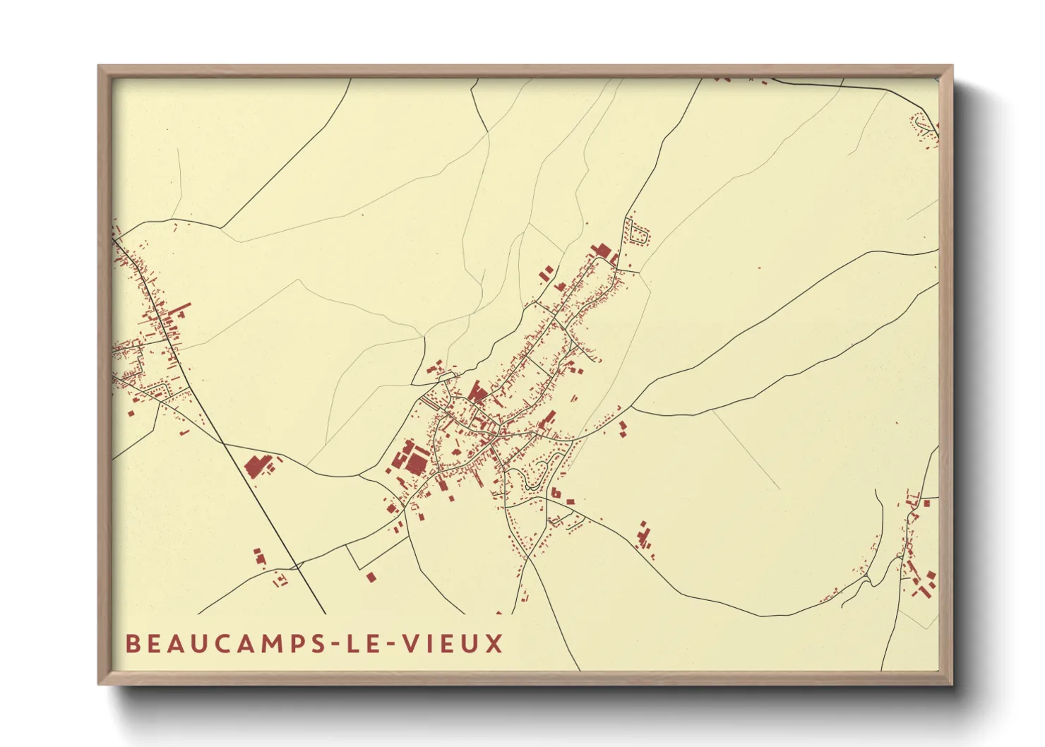Une affiche de carte sur Beaucamps-le-Vieux