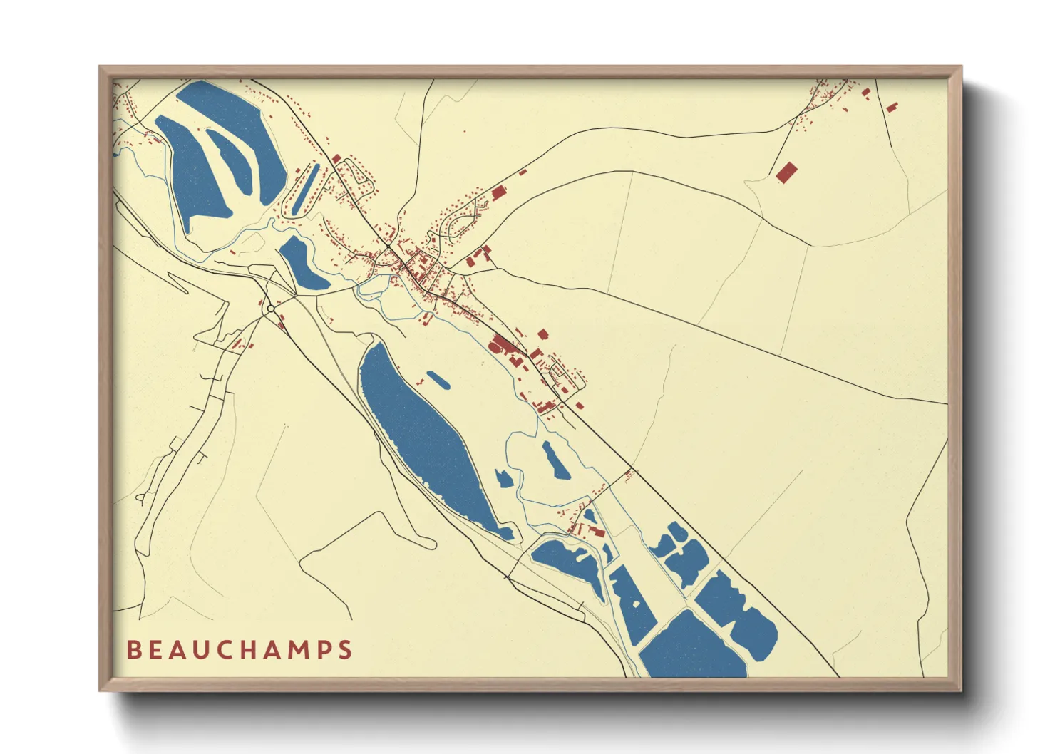 Une affiche de carte sur Beauchamps