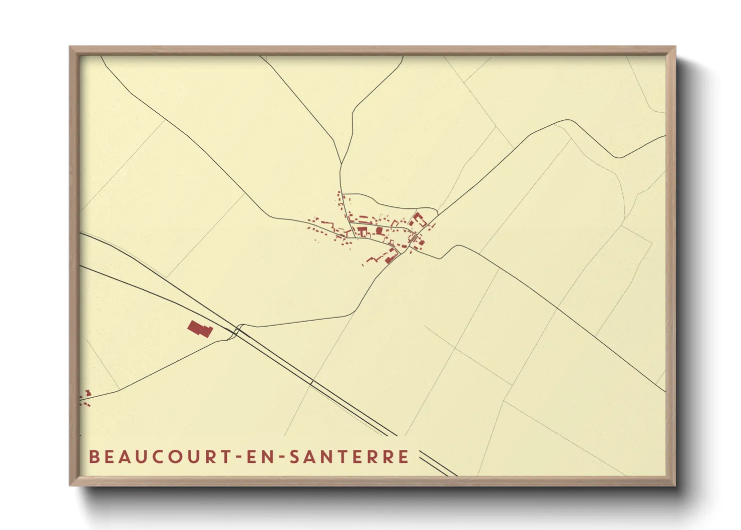Une affiche de carte sur Beaucourt-en-Santerre