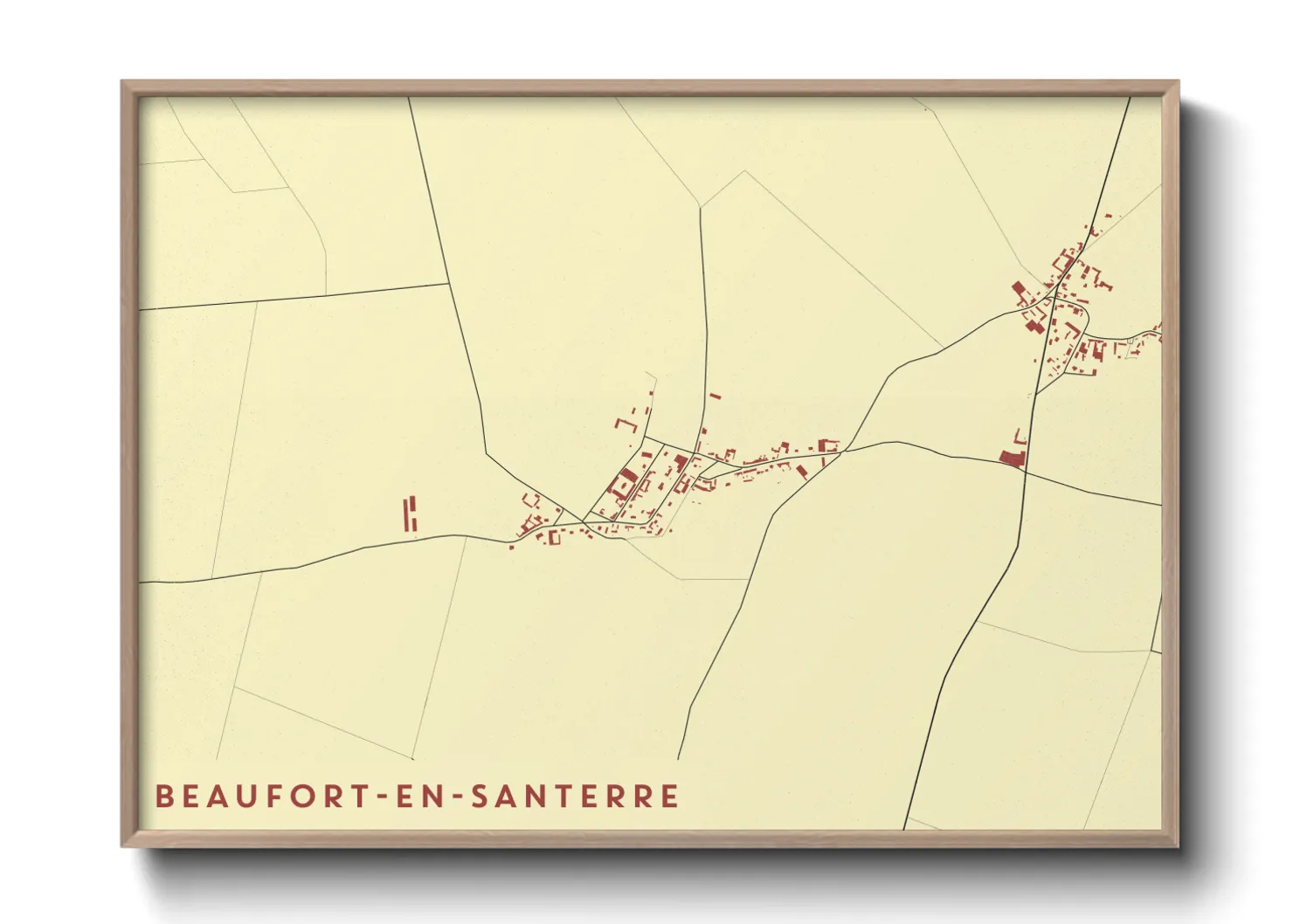 Une affiche de carte sur Beaufort-en-Santerre
