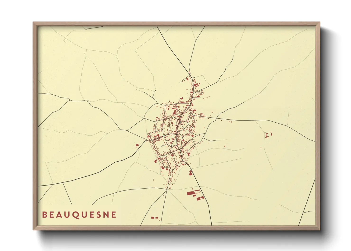 Une affiche de carte sur Beauquesne