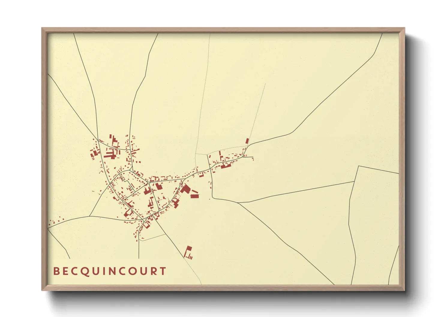 Une affiche de carte sur Becquincourt