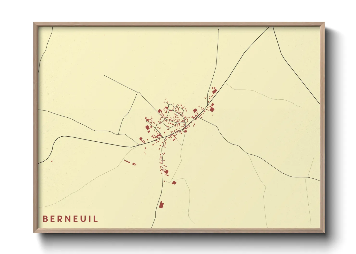 Une affiche de carte sur Berneuil