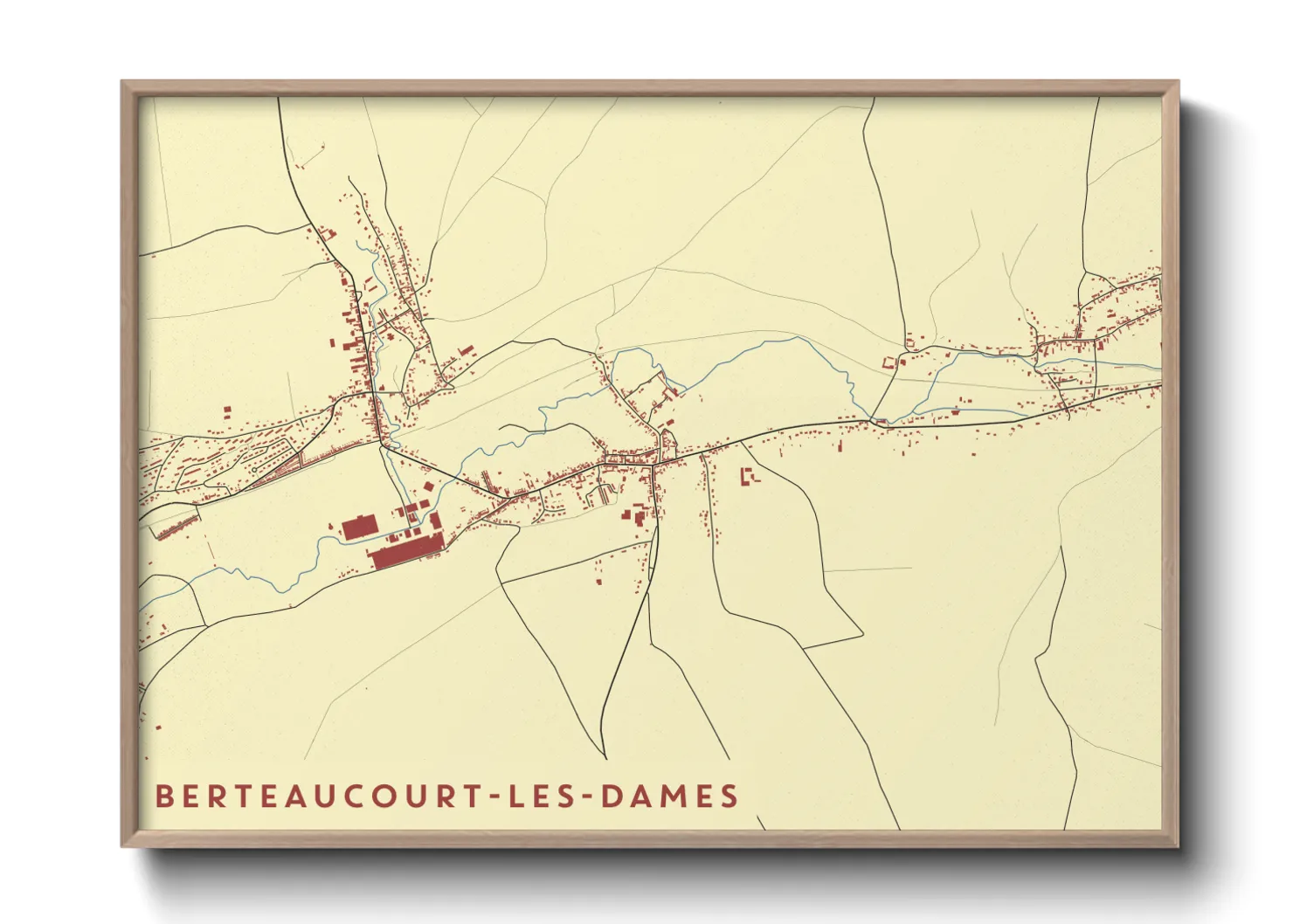 Une affiche de carte sur Berteaucourt-les-Dames
