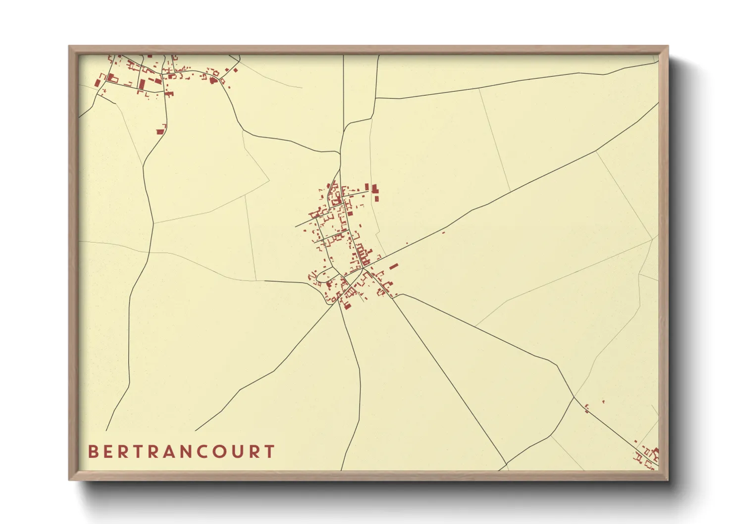 Une affiche de carte sur Bertrancourt