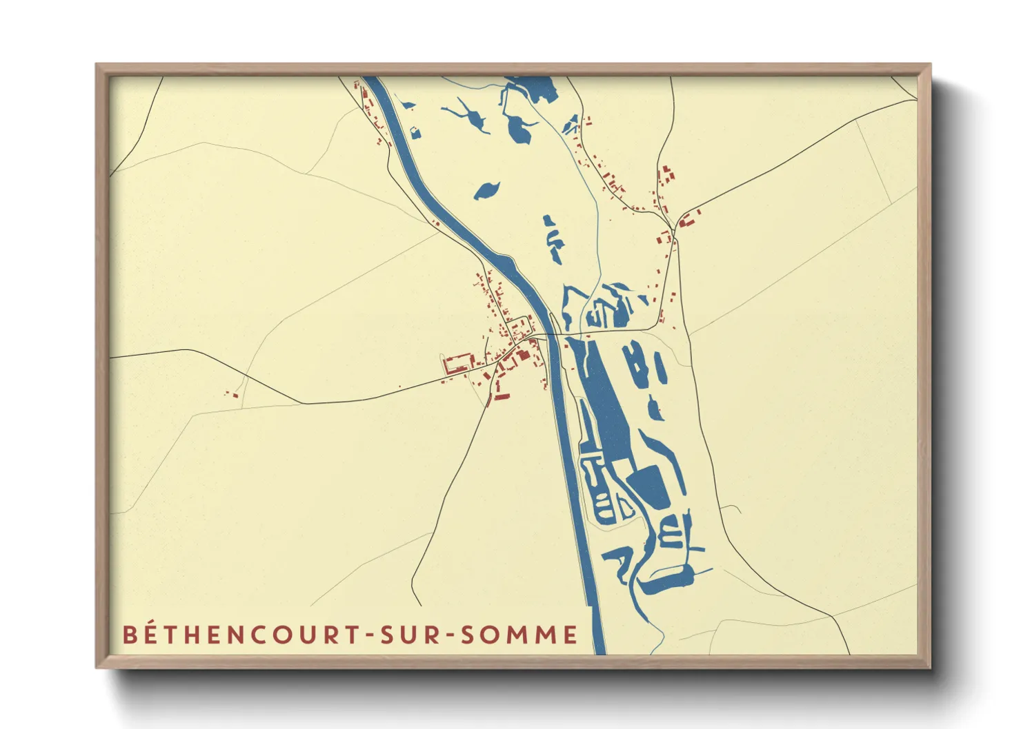 Une affiche de carte sur Béthencourt-sur-Somme