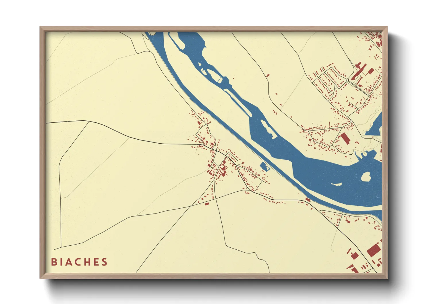 Une affiche de carte sur Biaches