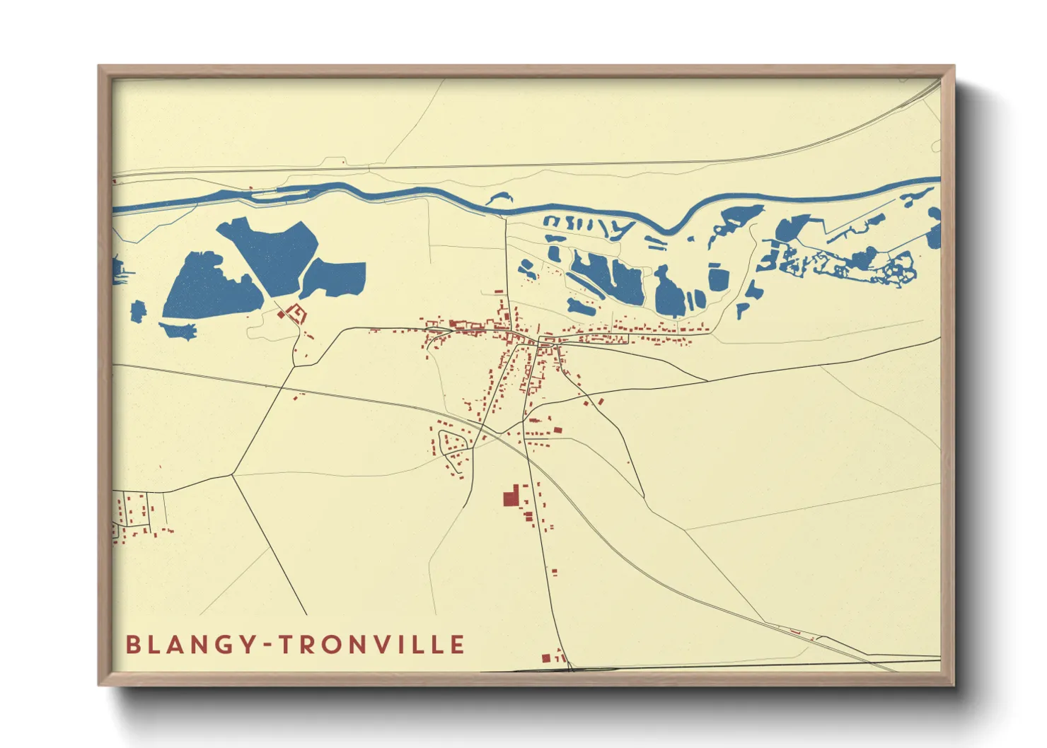 Une affiche de carte sur Blangy-Tronville