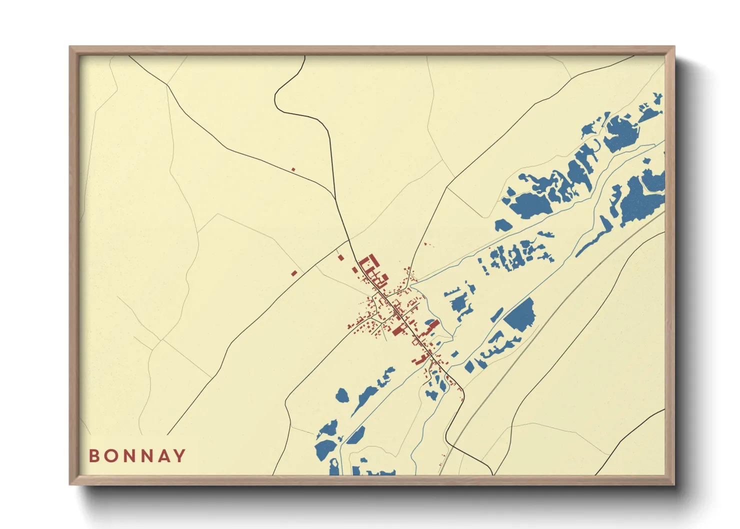 Une affiche de carte sur Bonnay