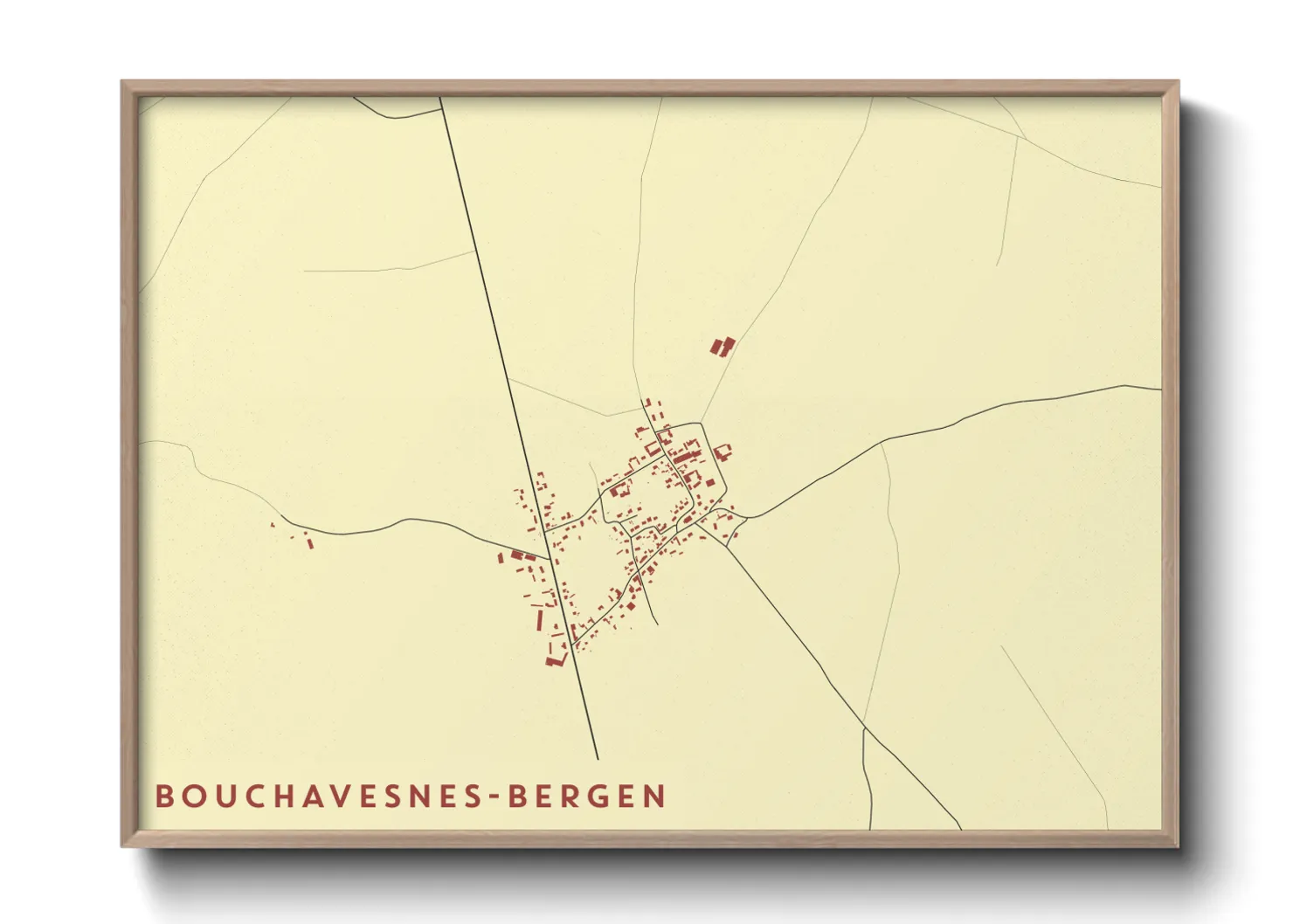 Une affiche de carte sur Bouchavesnes-Bergen