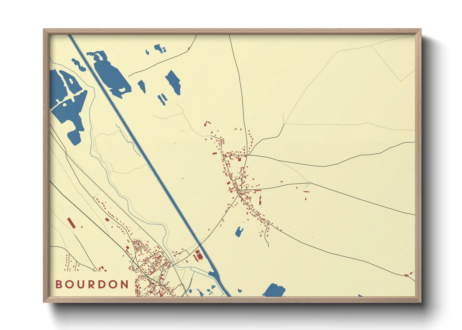 Une affiche de carte sur Bourdon