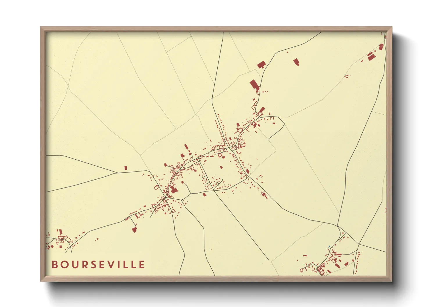 Une affiche de carte sur Bourseville