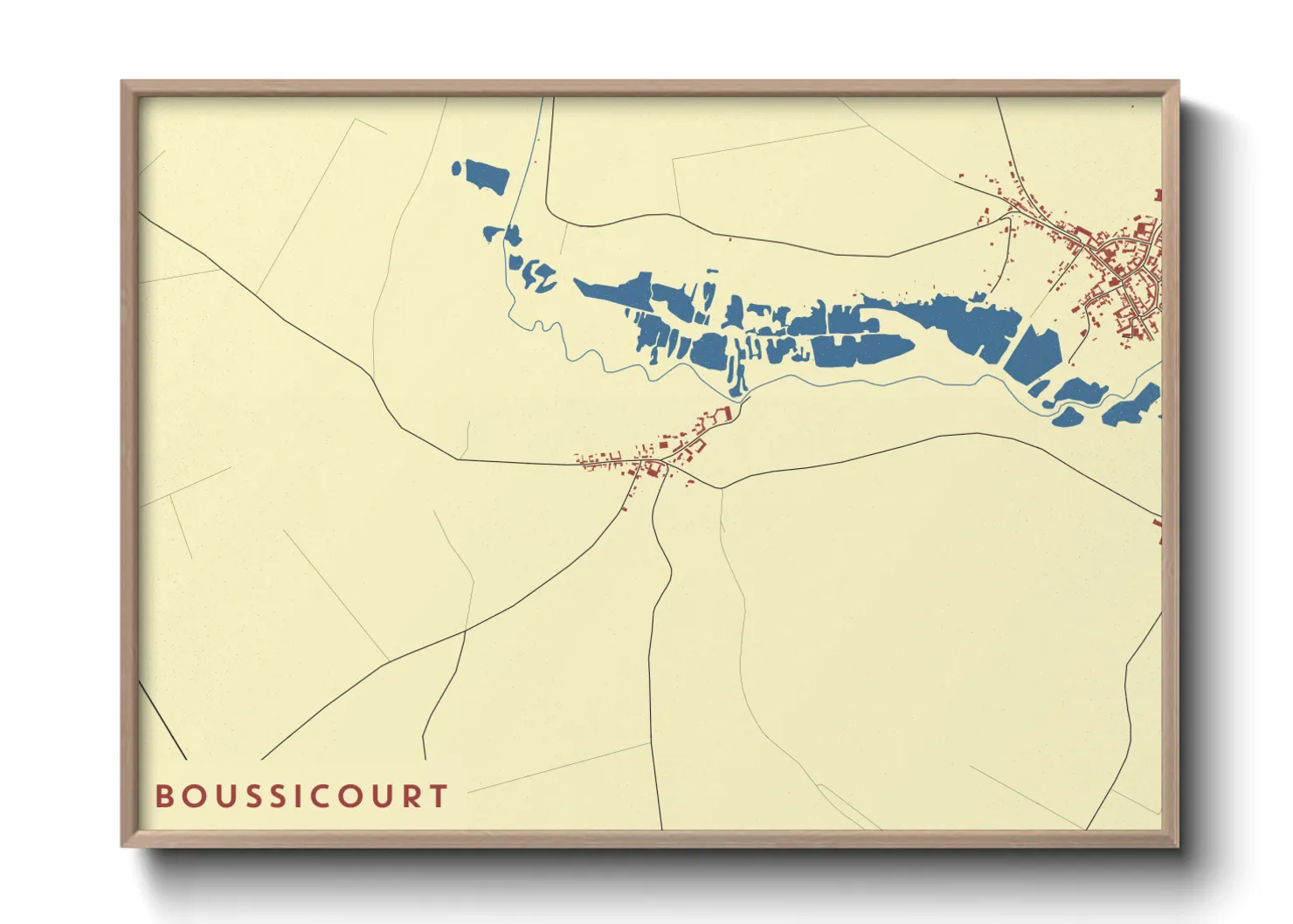 Une affiche de carte sur Boussicourt