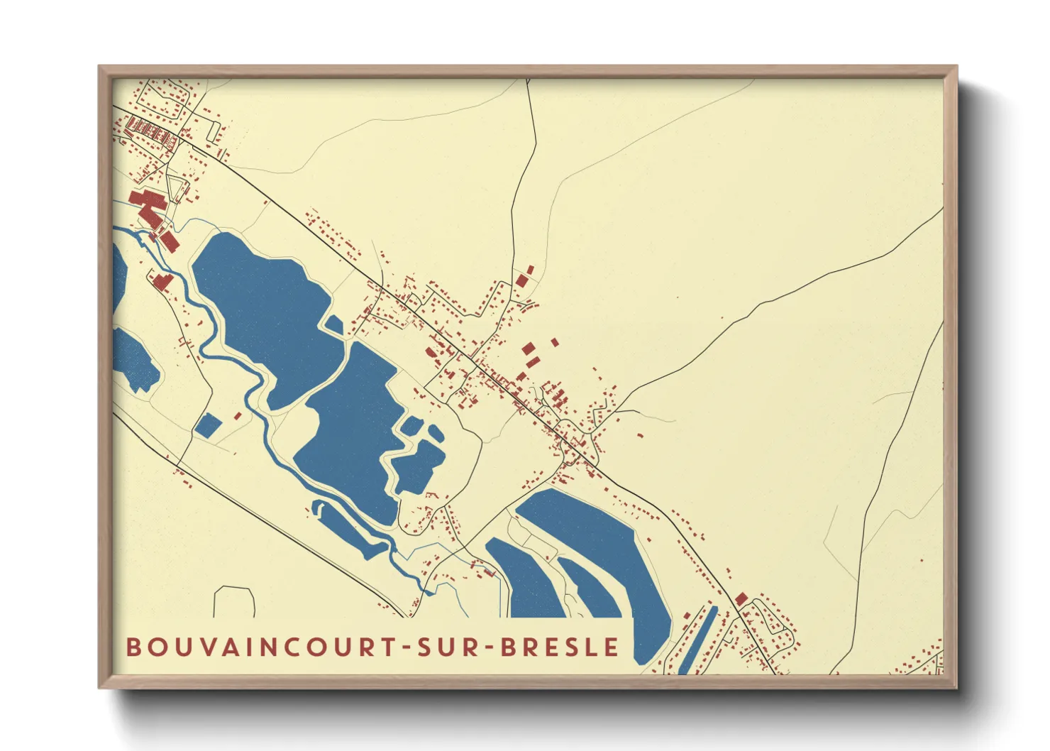 Une affiche de carte sur Bouvaincourt-sur-Bresle