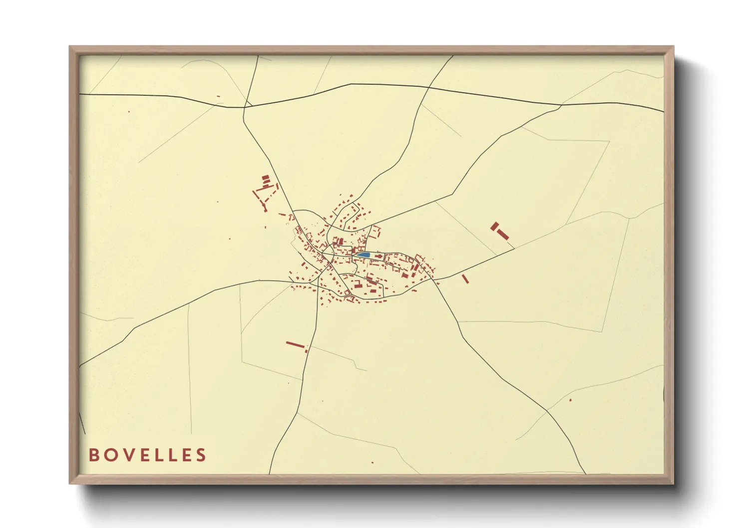 Une affiche de carte sur Bovelles