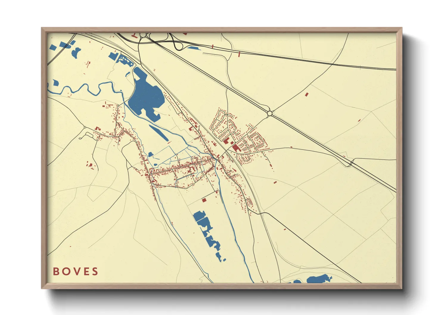 Une affiche de carte sur Boves