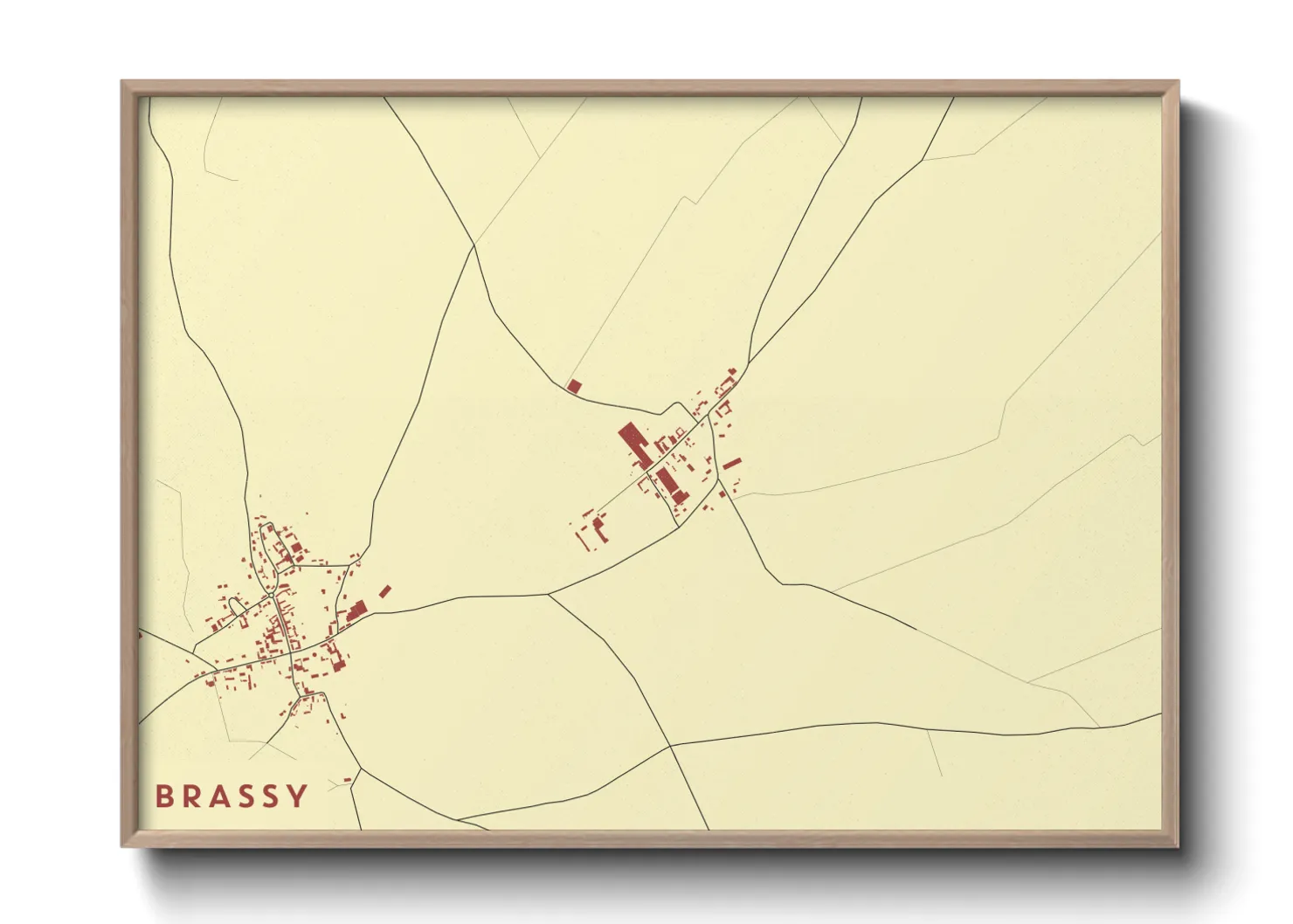 Une affiche de carte sur Brassy