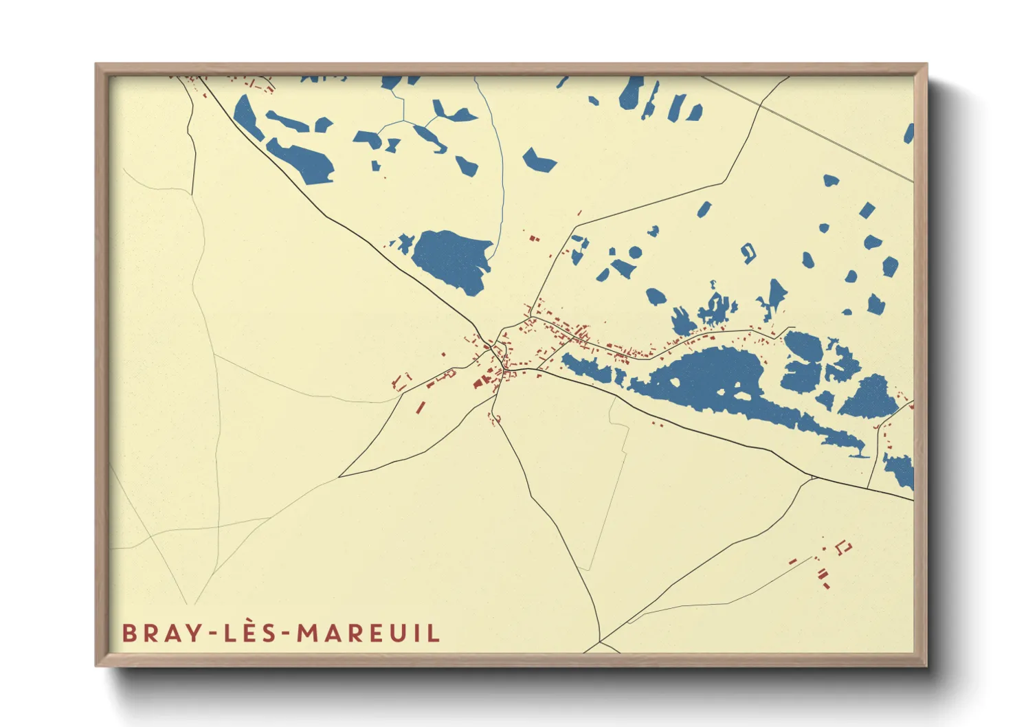 Une affiche de carte sur Bray-lès-Mareuil