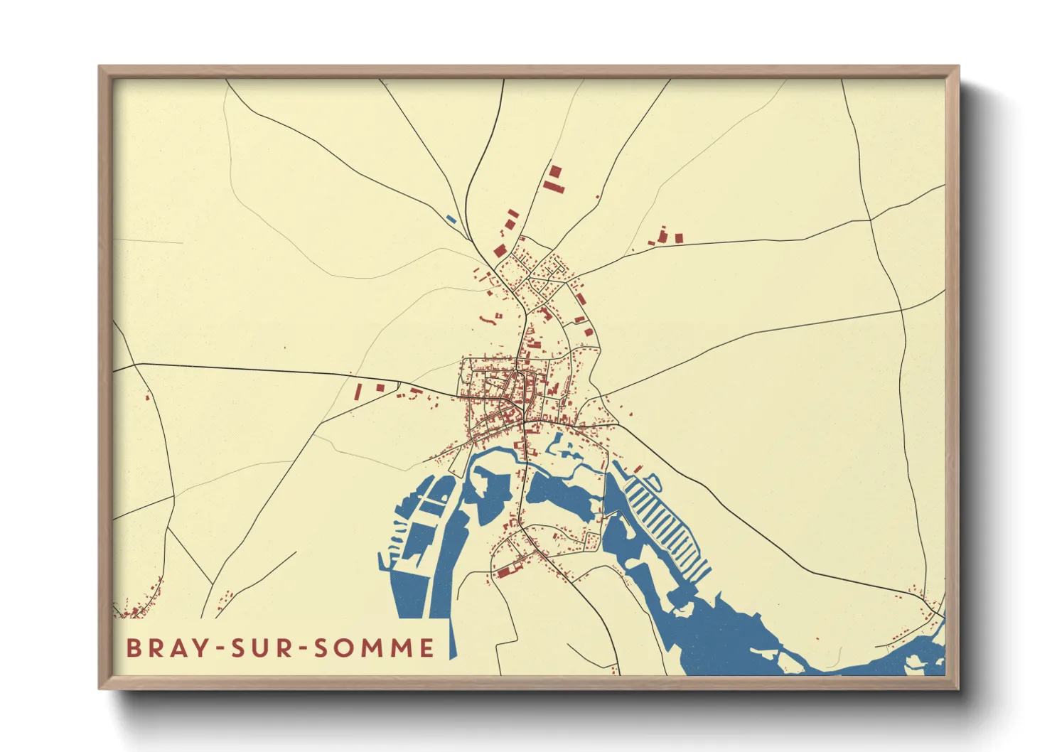 Une affiche de carte sur Bray-sur-Somme