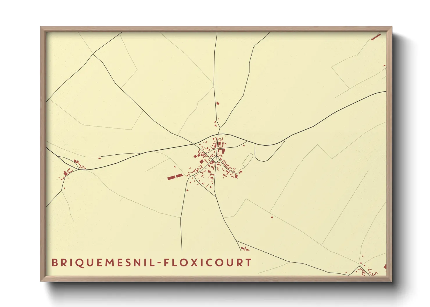 Une affiche de carte sur Briquemesnil-Floxicourt