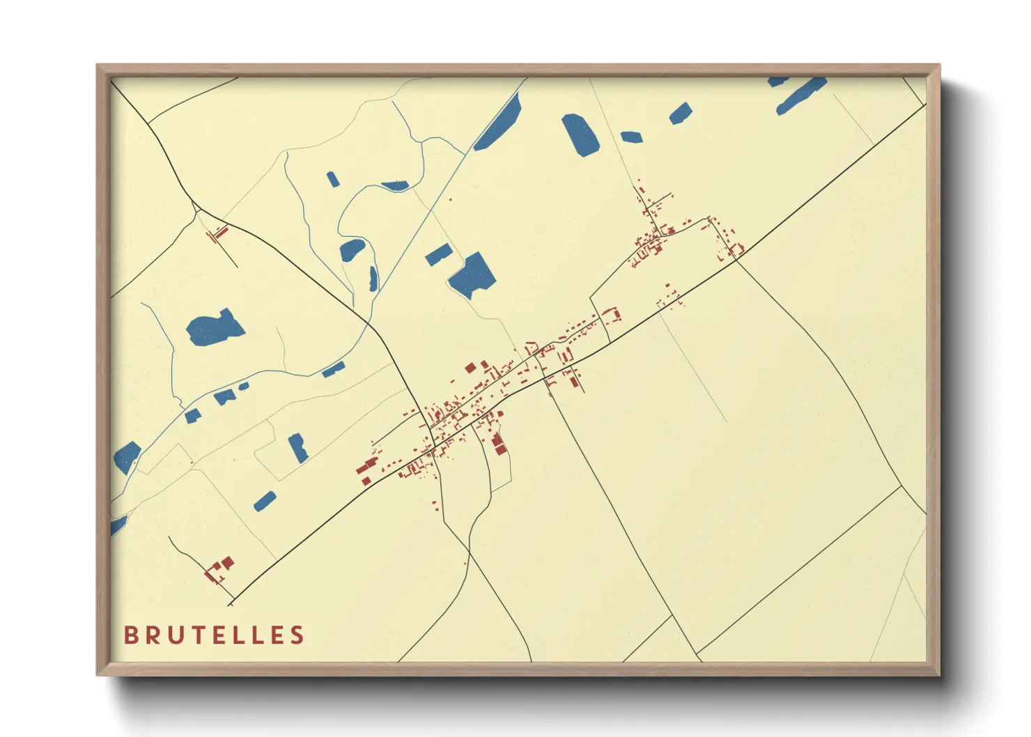 Une affiche de carte sur Brutelles