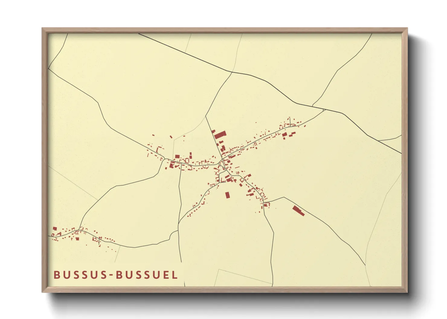 Une affiche de carte sur Bussus-Bussuel