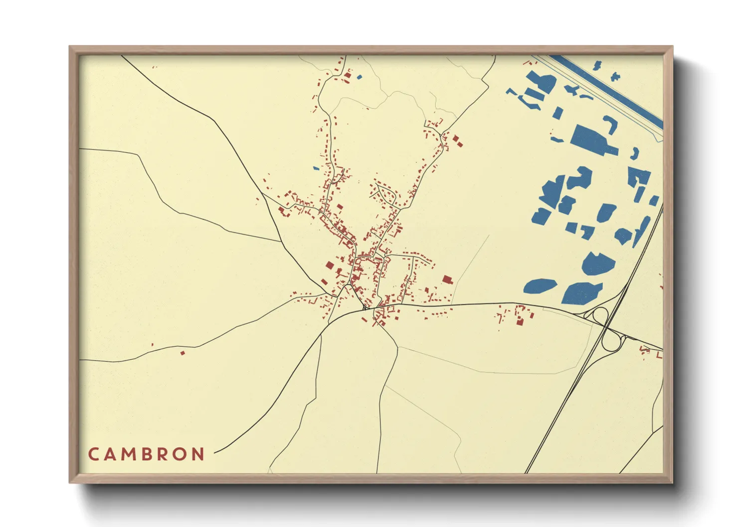 Une affiche de carte sur Cambron