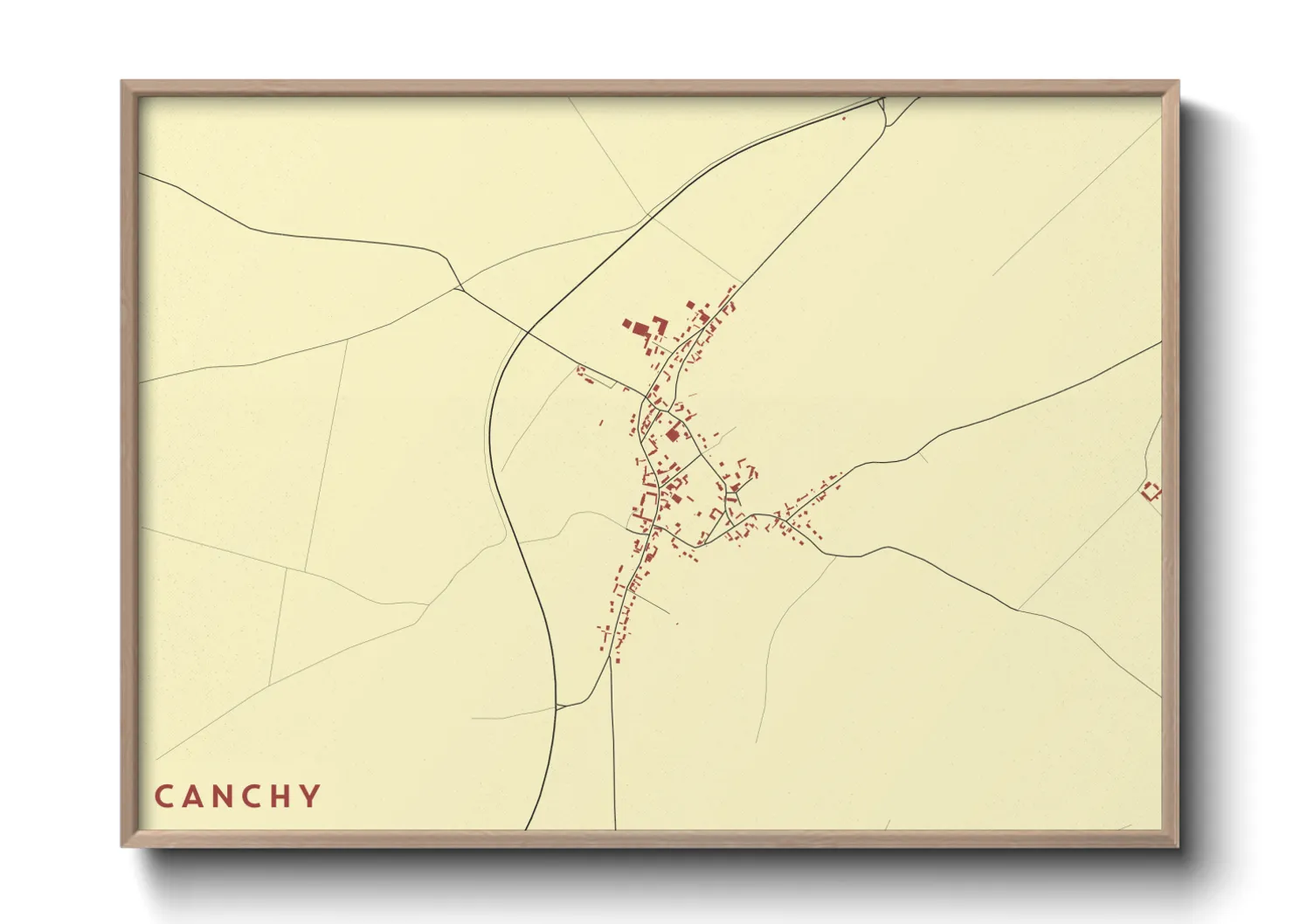 Une affiche de carte sur Canchy