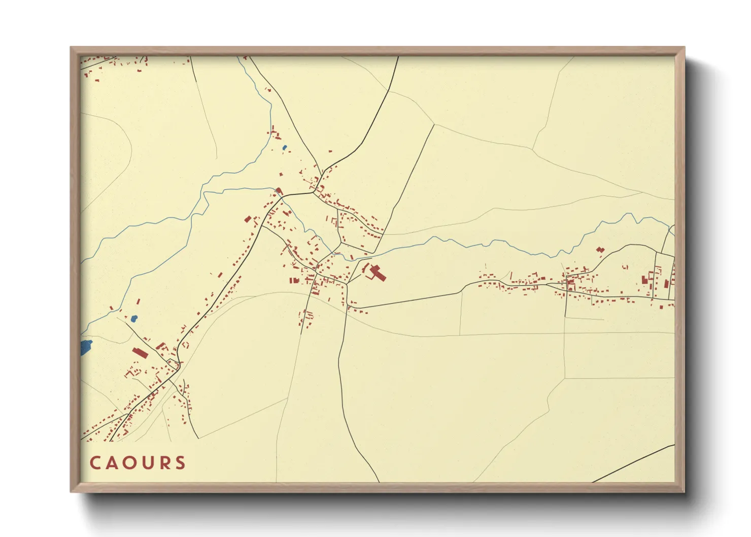 Une affiche de carte sur Caours