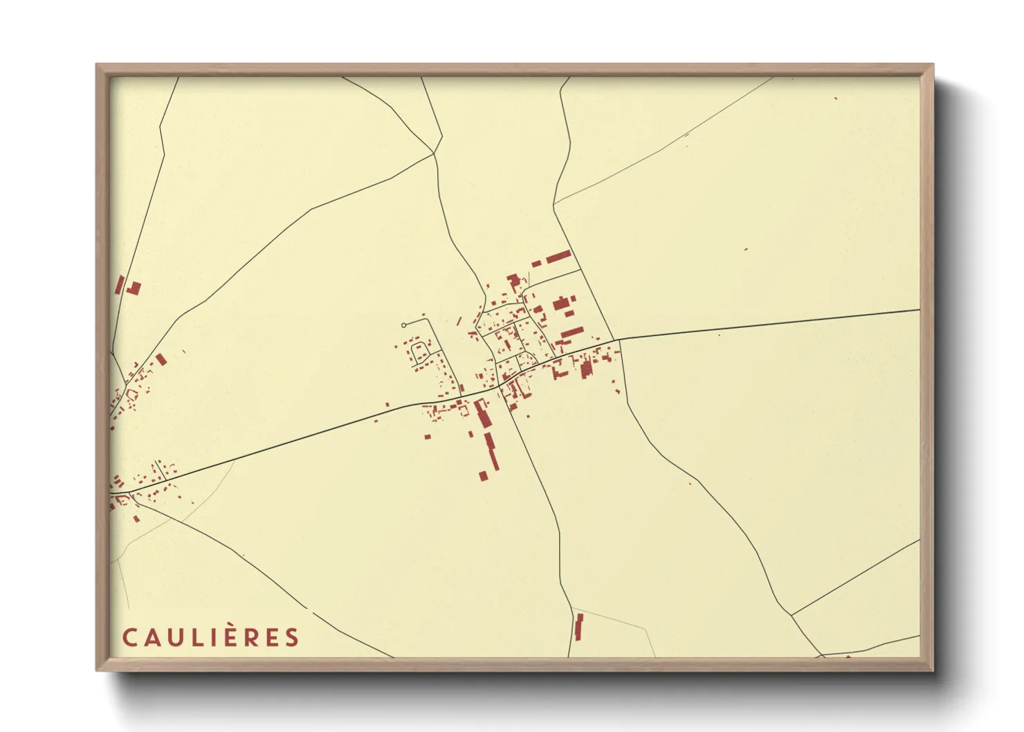 Une affiche de carte sur Caulières