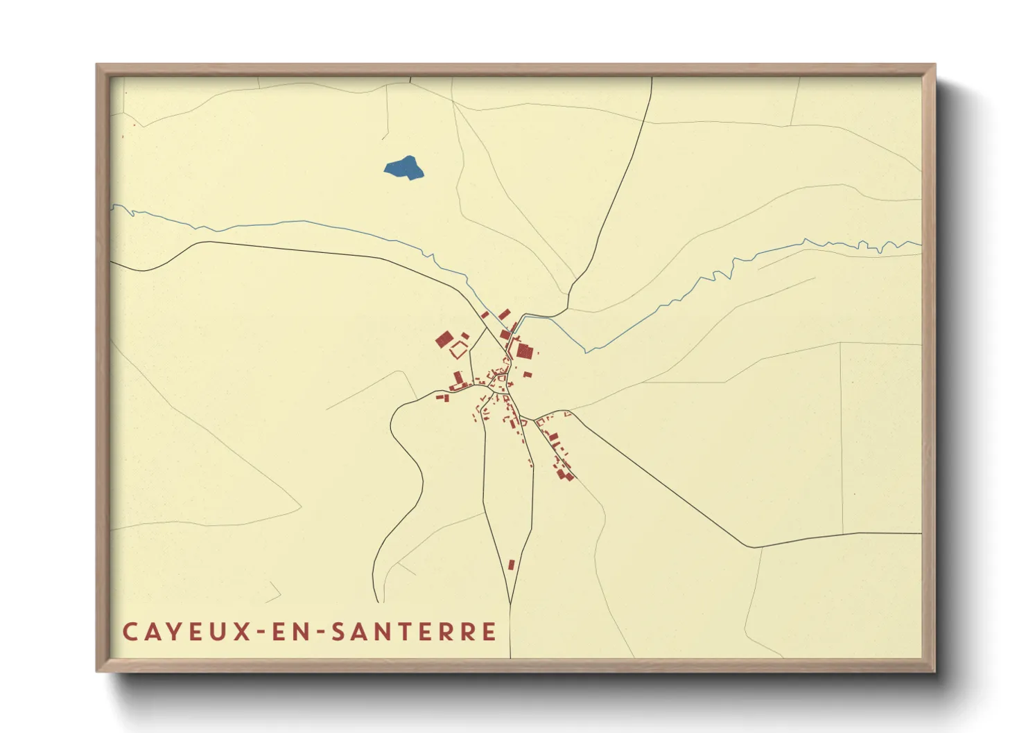 Une affiche de carte sur Cayeux-en-Santerre
