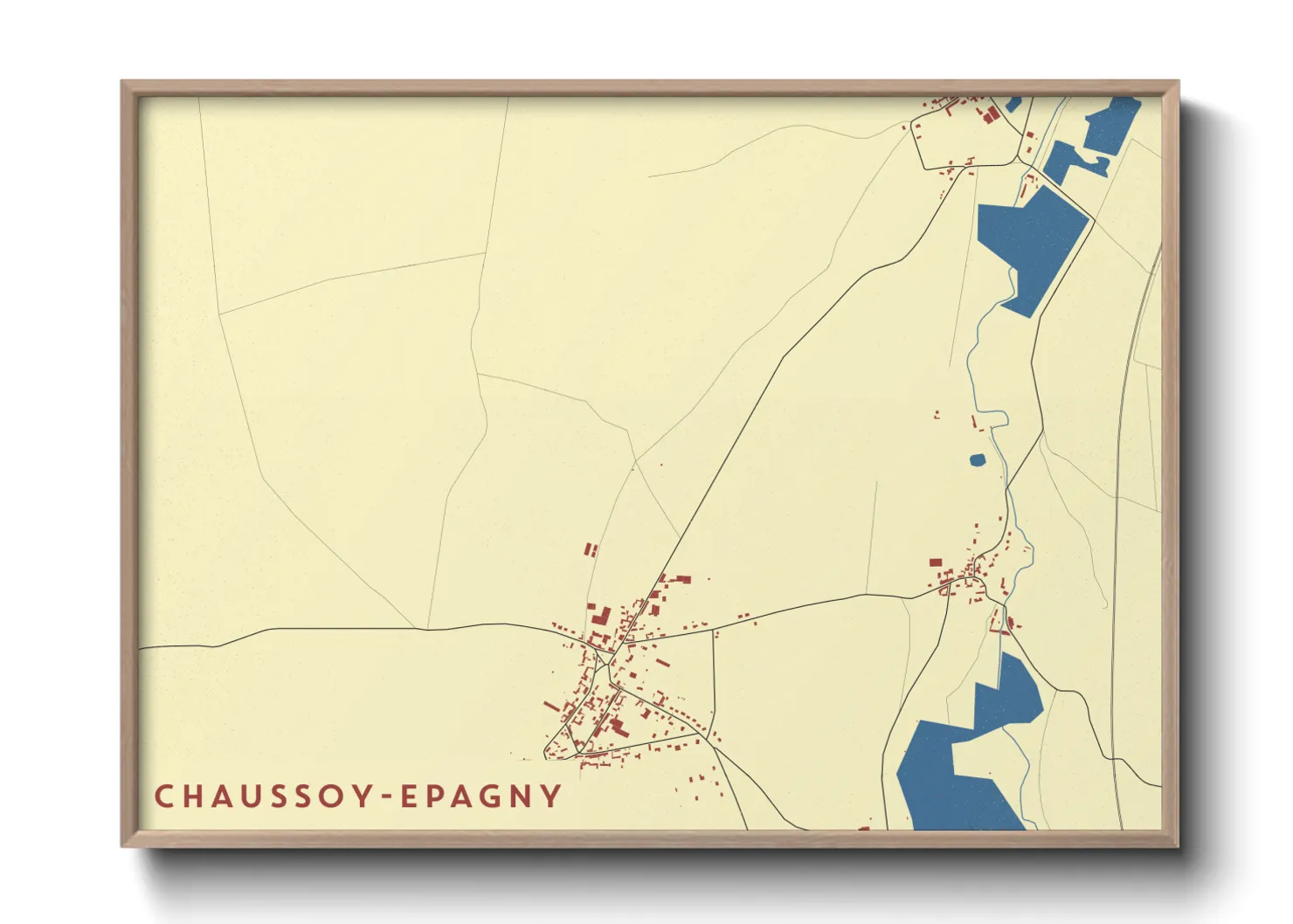 Une affiche de carte sur Chaussoy-Epagny