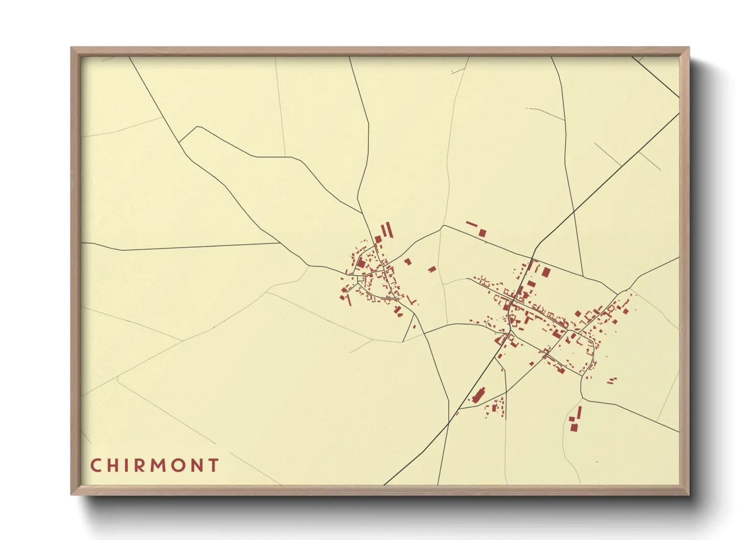 Une affiche de carte sur Chirmont