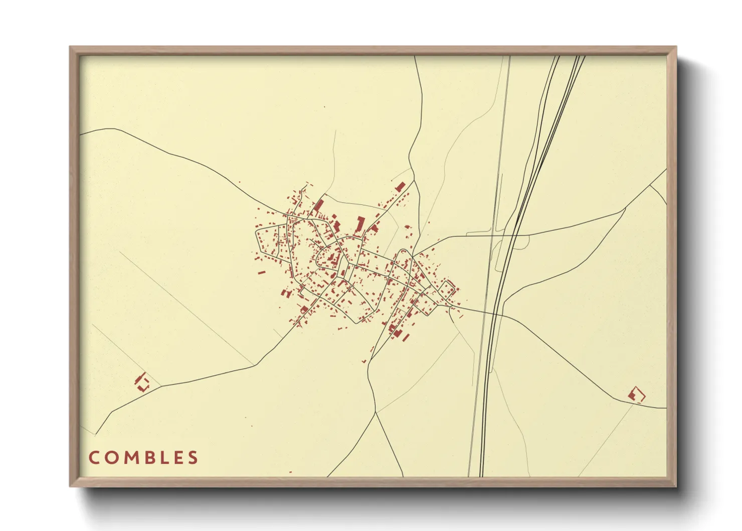 Une affiche de carte sur Combles