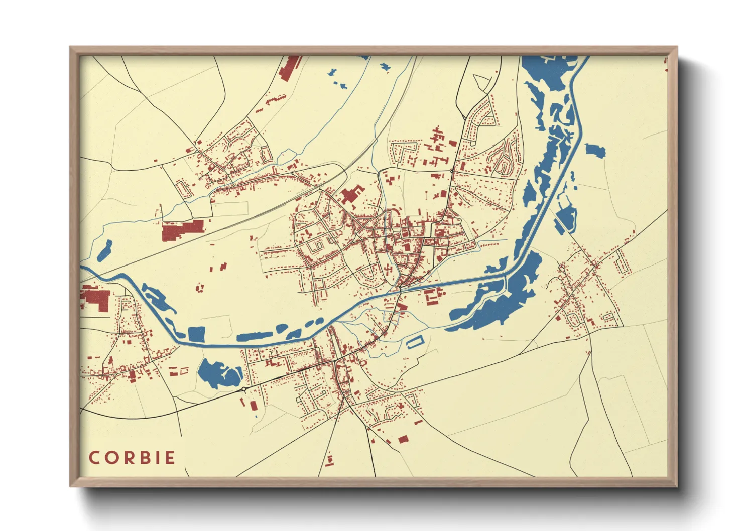 Une affiche de carte sur Corbie