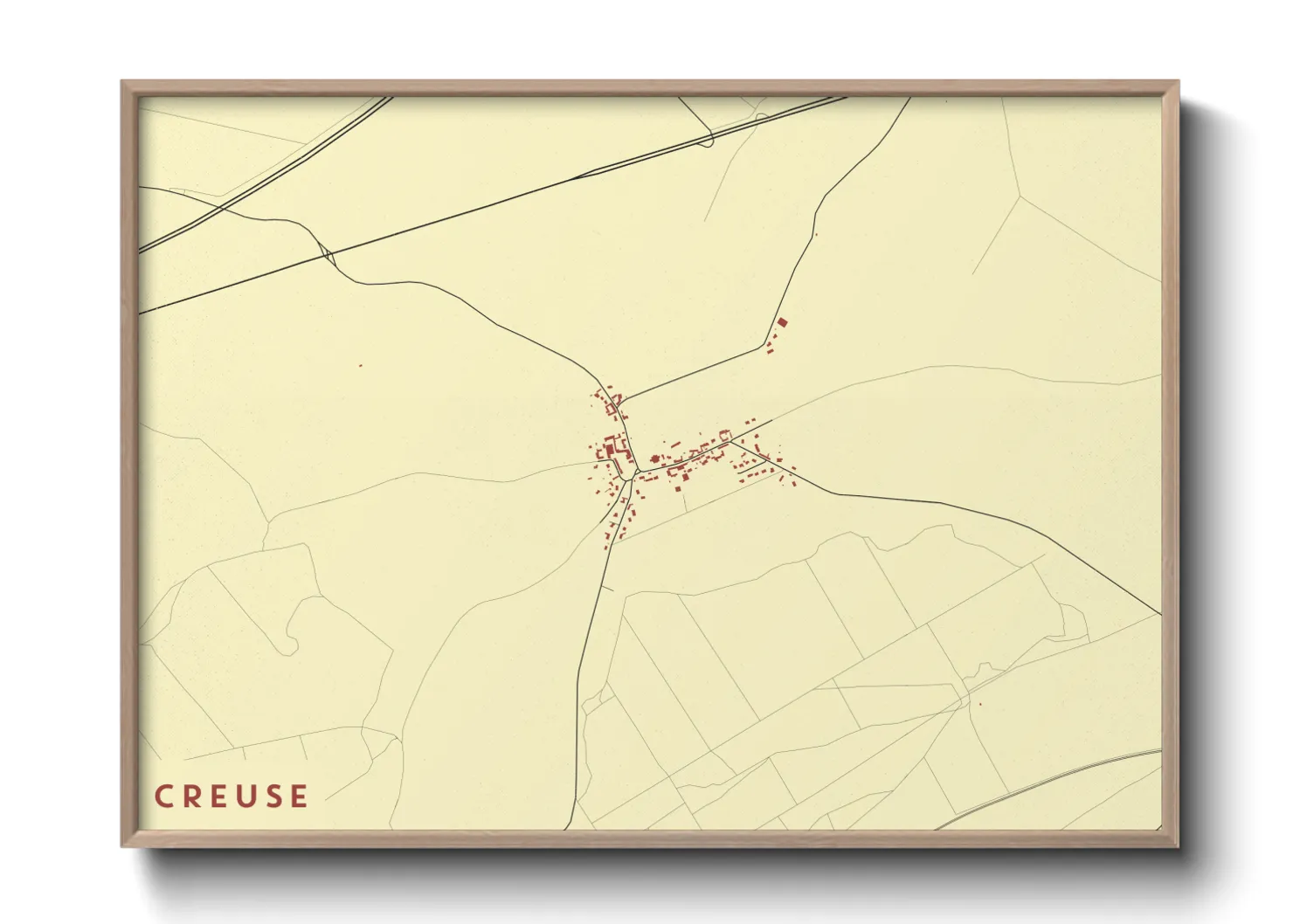 Une affiche de carte sur Creuse