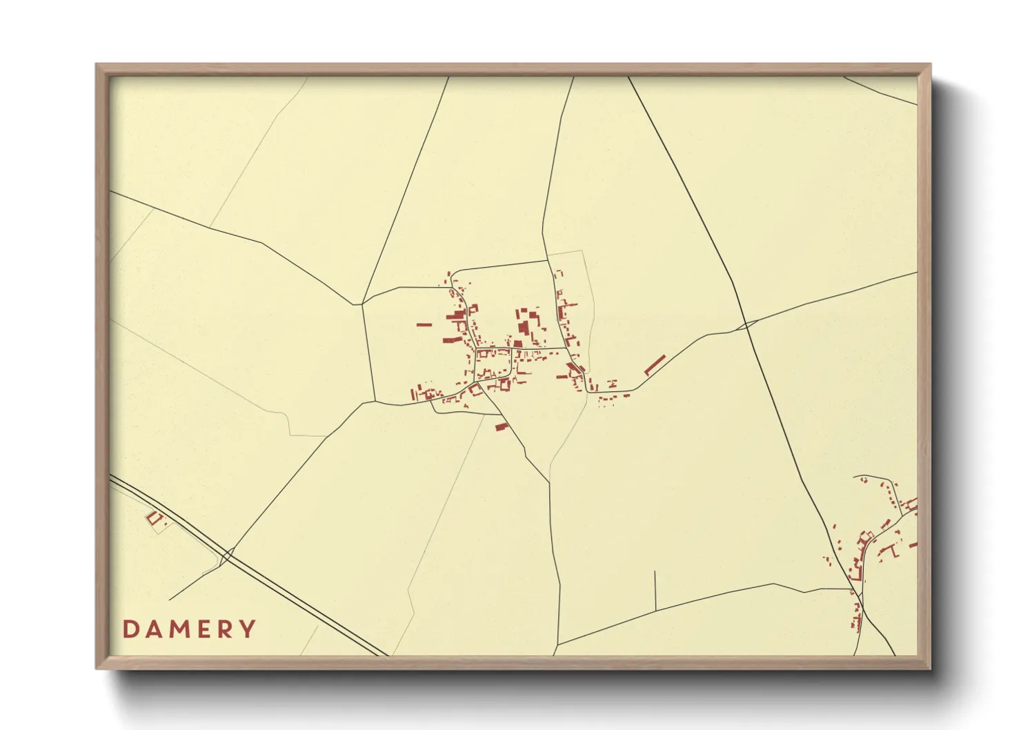 Une affiche de carte sur Damery