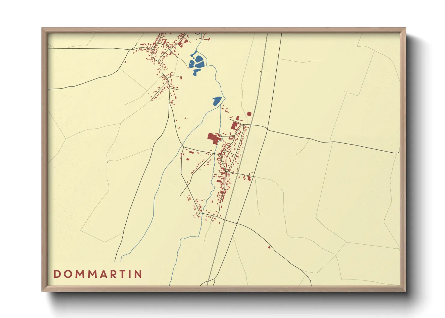 Une affiche de carte sur Dommartin
