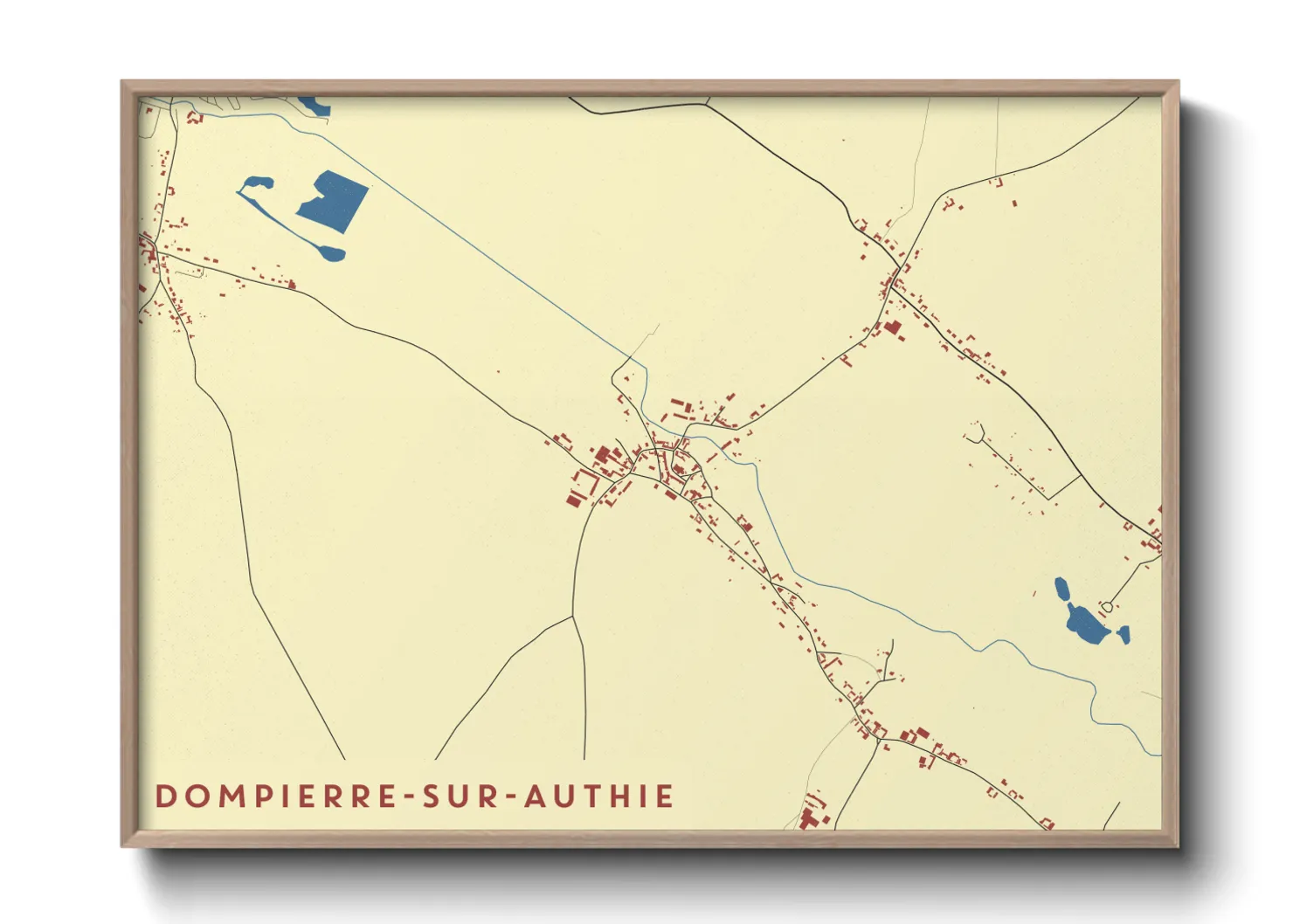 Une affiche de carte sur Dompierre-sur-Authie